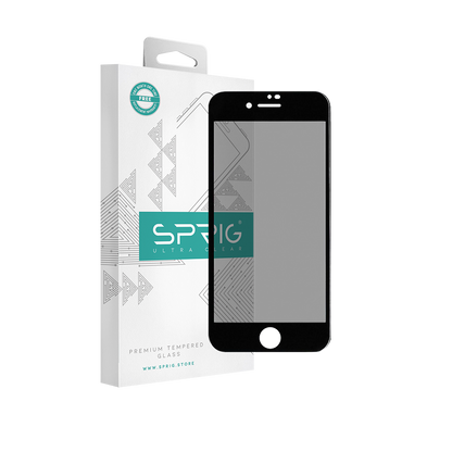 sprig anti-spy full cover tempered glass/ screen protector for iphone se 2020 (black)