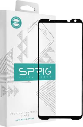 sprig full cover tempered glass screen protector for asus rog 2 (black)
